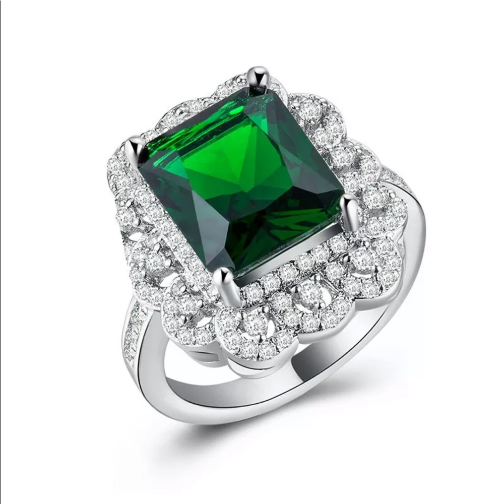 New 925 Sterling Silver Platinum Plated Diamond - Picture 4 of 5